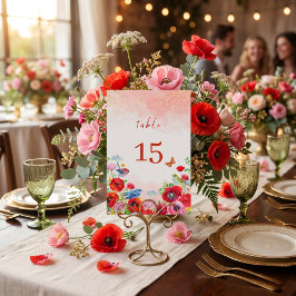 Romantische Bloem Verlovingsfeest Klaprozen Bloem Kaart