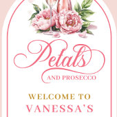 Romantische bloemblaadjes en prosecco bruiloftseve wandkleed