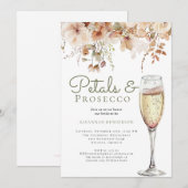 Romantische bloemblaadjes en Prosecco Floral Vrijg Kaart (Voorkant / Achterkant)