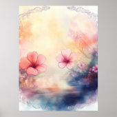 Romantische Bloemblaadjes – Waterverf Bloemposter Poster (Voorkant)
