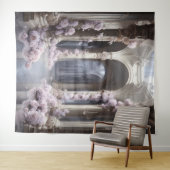 Romantische bloemboog hangend wandkleed (In Situ (horizontaal))