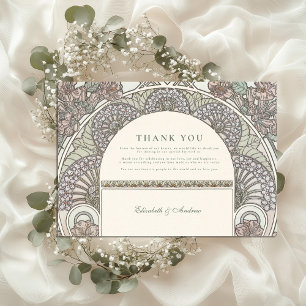 Romantische bloemboog Save the Date-huwelijk Bedankkaart