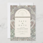 Romantische bloemboog Save the Date-huwelijk Date (Voorkant)