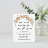 Romantische bloemboog Save the Date kaart (Staand voorkant)