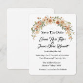 Romantische bloemboog Save the Date kaart (Voorkant / Achterkant)