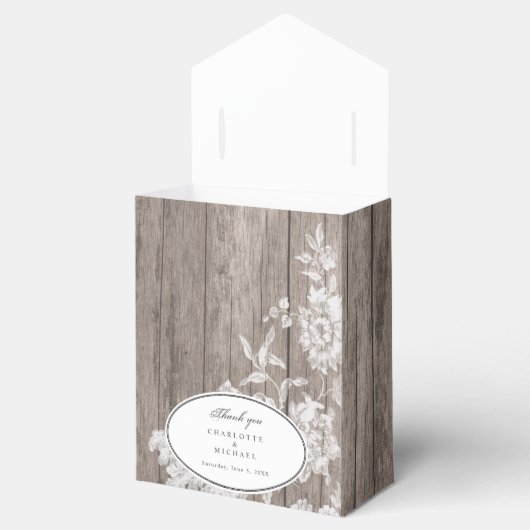 Romantische bloemdruk op de favoriete doos van hou bedankdoosjes (Geopend)