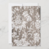 Romantische bloemdruk op uitnodiging voor een hout (Achterkant)