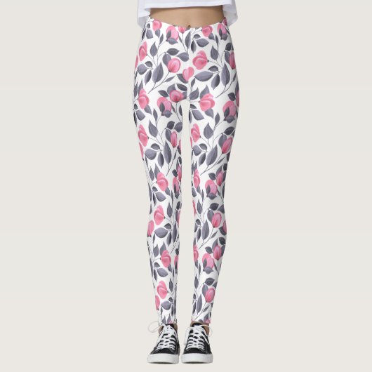 Romantische bloemen 1 leggings (Voorkant)