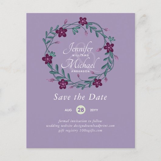 Romantische Bloemen Bewaar de datum Veel kleurthem (Voorkant)