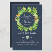 Romantische Bloemen Bewaar de datum Veel kleurthem (Voorkant / Achterkant)