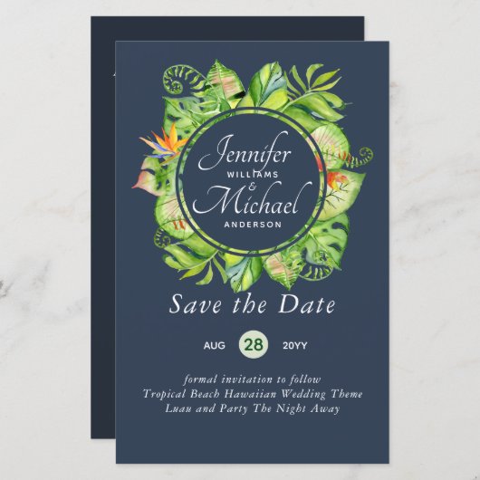 Romantische Bloemen Bewaar de datum Veel kleurthem (Voorkant / Achterkant)