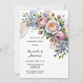 Romantische Bloemen Boeket Engagement Party Kaart (Voorkant)