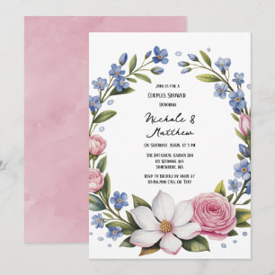 Romantische Bloemen Boeket Trouwdouche Kaart