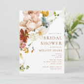 Romantische Bloemen Bruids Douche Uitnodiging (Staand voorkant)