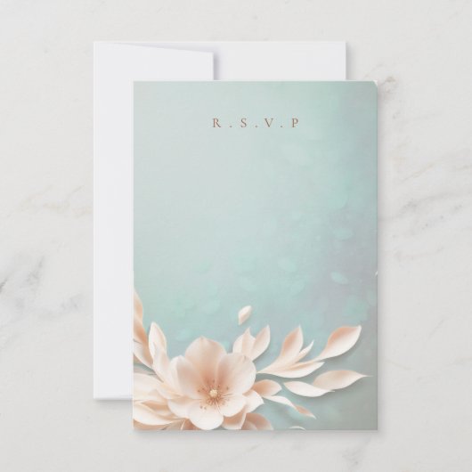 Romantische bloemen bruiloft maaltijd keuzes RSVP (Voorkant)