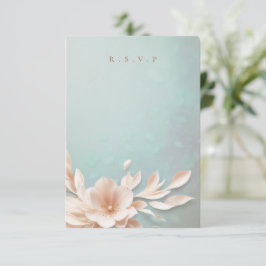 Romantische bloemen bruiloft maaltijd keuzes RSVP Kaartje