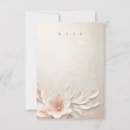 Romantische bloemen bruiloft maaltijd keuzes RSVP Kaartje