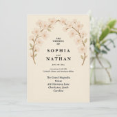 Romantische bloemen bruiloft uitnodiging | Elegant (Staand voorkant)