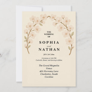 Romantische bloemen bruiloft uitnodiging   Elegant
