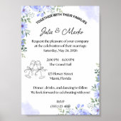Romantische bloemen bruiloft uitnodiging template poster (Voorkant)