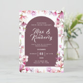 Romantische bloemen bruiloftsinvatie kaart (Staand voorkant)