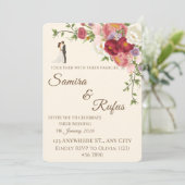 Romantische bloemen bruiloftskaart kaart (Staand voorkant)