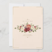 Romantische bloemen bruiloftskaart kaart (Achterkant)