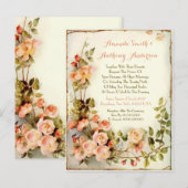 Romantische bloemen Budget bruiloft uitnodiging (Voorkant / Achterkant)