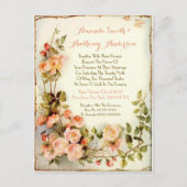 Romantische bloemen Budget bruiloft uitnodiging (Voorkant)