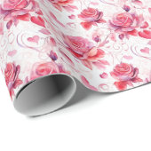 Romantische Bloemen Cadeaupapier (Rol Hoek)
