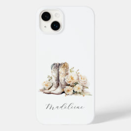 Romantische Bloemen Cowgirl Laarzen Pioenrozen Case-Mate iPhone 14 Plus Hoesje