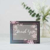 Romantische bloemen dank je briefkaart (Staand voorkant)