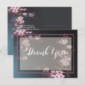 Romantische bloemen dank je briefkaart (Voorkant / Achterkant)