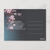 Romantische bloemen dank je briefkaart (Achterkant)