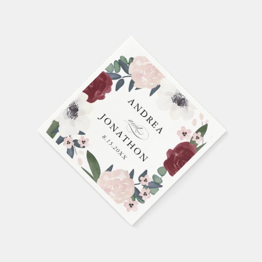 Romantische Bloemen Drank servetten (Hoek)