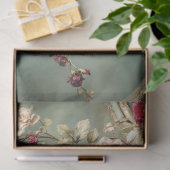 Romantische bloemen & draperie, karmozijn & salieg tissuepapier (Geschenk)