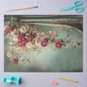 Romantische bloemen & draperie, karmozijn & salieg tissuepapier (Craft)