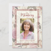 Romantische Bloemen  Effect Begrafenis Foto Kaart (Voorkant)