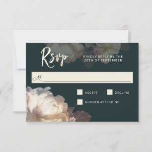 Romantische Bloemen Elegante Bloemen Bruiloft RSVP Kaartje
