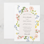 Romantische Bloemen Elegante Huwelijk Kaart (Voorkant / Achterkant)