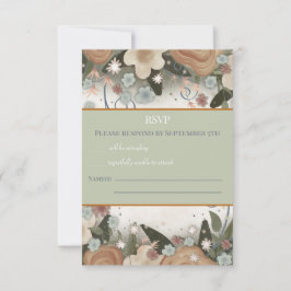 Romantische Bloemen Elegante Inspirivity Bruiloft RSVP Kaartje
