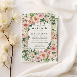 Romantische Bloemen Elegantie - Tuin Bloesems Huwe Kaart