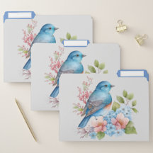 Romantische bloemen en blauwe vogel file map