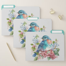 Romantische bloemen en blauwe vogel file map