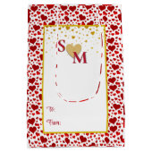 Romantische bloemen en gouden hart medium cadeauzakje (Achterkant)