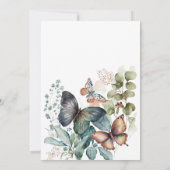 Romantische bloemen en vlinder Verjaardag Uitnodig Kaart (Achterkant)