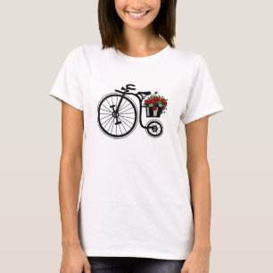 Romantische Bloemen Fiets T-Shirt