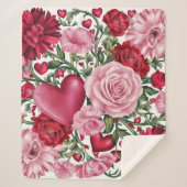 Romantische Bloemen Fleece Deken (Voorkant)