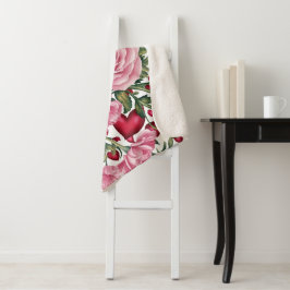 Romantische Bloemen Fleece Deken