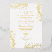 Romantische Bloemen Franse Rococo Beide ouders Tro Folie Uitnodiging (Voorkant)